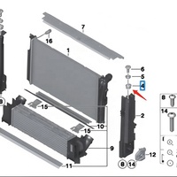 Pour BMW Série 1 F20 F21 Série 3 F30 F31 F35 2011-2019, joint en caoutchouc de radiateur OE 17117600539, remplacement direct
