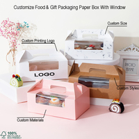 Caja de cartón decorativa de gran tamaño para pastel suizo, embalaje para postres de panadería para llevar con laminación mate y grabado en relieve