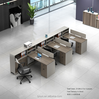 Livraison rapide en forme de L noyer kaki bois bureau poste de travail bureau design industriel pour 2 4 6 8 personnes espace de travail utilisation hospitalière