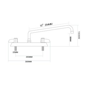 ก๊อกน้ำห้องครัวคุณภาพสูง ขนาด 10 นิ้ว แบบหมุนได้ พร้อมหูจับคู่ ผลิตจากทองเหลืองแท้ ชุบโครเมียมขัดเงา สำหรับอ่างล้างจานในครัวและห้องน้ำ เหมาะสำหรับโรงแรม - Product Image 2