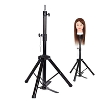 Statif Tripod Logam Profesional Lipat Portabel yang Dapat Disesuaikan untuk Wig Manekin dengan Kepala Manekin