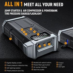 Không Dây Di Động Ô Tô Xe Nhảy Khởi Động Ngân Hàng Điện Xe Pin Booster Sạc Bắt đầu Thiết Bị 5000MAh Nhảy Khởi Động - Product Image 5