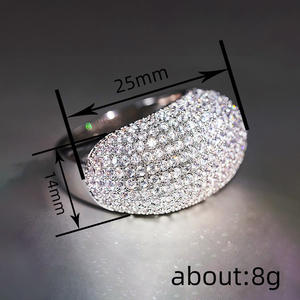 Anello di lusso con diamante da donna, taglio rotondo brillante, colore naturale H, gioielli da sposa DJ094 - Product Image 4