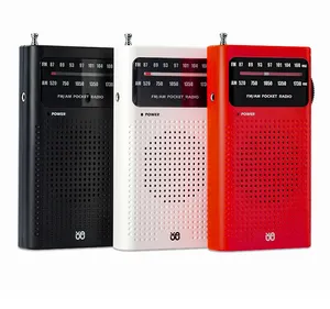ミニラジオAMFM電池式ポータブルラジオ最高の受信ウォーキングホームラジオを実行するために長持ち