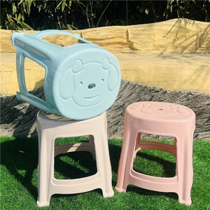 Children's Plastic <b>Stool</b> 26.5x31.5cm Stackable Modern Design For Home <b>Bathroom</b> Shower Use Mixed Color Polypropylene Material - Product Image 1