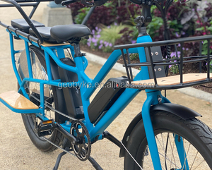 Vélo cargo électrique 24'' 250W avec batterie au lithium sans balais, moteur à moyeu arrière et frein à disque 15AH pour usage familial et livraison - Product Image 4