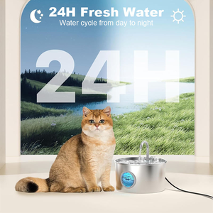 เครื่องให้น้ำสัตว์เลี้ยงอัตโนมัติขนาด 2.2 ลิตร สแตนเลสสตีล เงียบพิเศษ ให้น้ำสะอาดสดใหม่ - Product Image 2