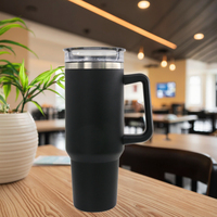 Bouteille d'eau en acier inoxydable à double paroi isolée sous vide personnalisée de 40 oz avec couvercle verrouillable, thermos de voyage sportif