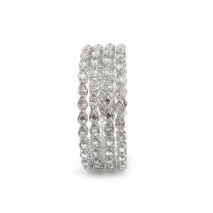 Jewelemarket Silver Plated Crystal Stone Bracelets & <b>Bangles</b> <b>Set</b> 2.8 Size Elegant & Luxurious Jewelry Collection - Product Image 2