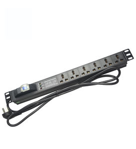 Regleta de Distribución de Energía PDU Industrial para Montaje en Rack, 6 Tomas, 10A, 220V/250VAC - Product Image 1
