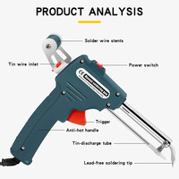 Pistolet à souder automatique 110V/220V 60W prise US/EU chauffage interne tenu dans la main envoyer automatiquement des outils de réparation de soudage de pistolet à étain