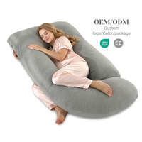 Oreiller de maternité multi-positions certifié avec rembourrage en fibres creuses et housse lavable pour dormir sur le côté et allaiter