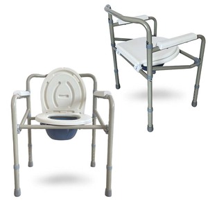 Có thể điều chỉnh <span class=keywords><strong>commode</strong></span> ghế cho người già, Heavy-Duty cạnh giường ngủ nhà vệ sinh ghế với có thể tháo rời xô - Product Image 2