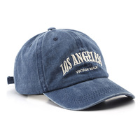 Gorra de Béisbol Unisex de 6 Paneles Ajustable con Letra Bordada Lavada