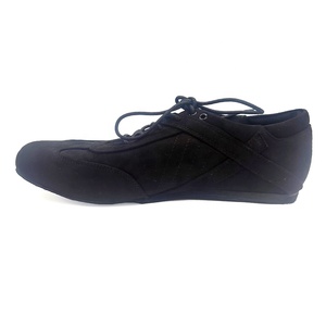 <span class=keywords><strong>Chaussures</strong></span> <span class=keywords><strong>de</strong></span> <span class=keywords><strong>danse</strong></span> professionnelles confortables en daim noir pour hommes pour <span class=keywords><strong>Bachata</strong></span> Ballroom Jazz EVK23041801 Talon plat Cuir véritable - Product Image 2