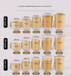 Bols en papier kraft biodégradables jetables personnalisés pour soupes, à emporter, avec couvercles assortis - Product Image 3