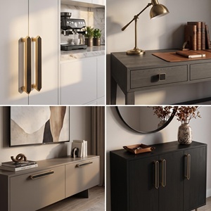Modern Gold Cabinet Handles Zinc Alloy Leather Inlaid Drawer Pulls Luxury Furniture Hardware Kitchen Wardrobe <strong>Door</strong> Handles - Product Image 6