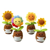 Planta Artificial de Girasol Hecha a Mano en Maceta Pequeña, Mini Decoración de Escritorio, Regalo para el Día del Maestro