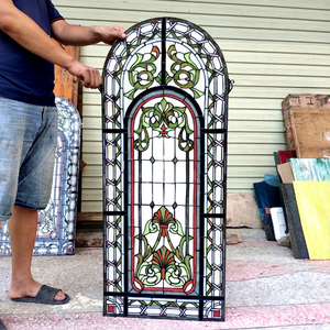 Bloque de Vidrio Tiffany Personalizado con Estructura Sólida, Diseño de Árbol Escénico para Ventanas y Puertas en Hoteles y Edificios de Iglesias - Product Image 1