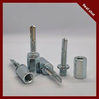 Self-Tapping Screws M8 for Colored Steel Tiles Metal Sheet Roof Suspension Hardened Carbon Steel Dovetail Design Galvanized Blue