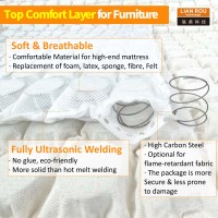 Matelas sur mesure en tissu de coton soudé par ultrasons avec mini ressorts ensachés souples et ressorts hélicoïdaux, pour canapé et oreiller