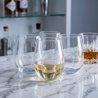 Verres à vin sans pied incassables de 16 oz avec bord doré, en plastique Tritan de haute qualité, personnalisables pour la bière, les jus, les fêtes et les mariages