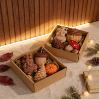 Handgemachtes Aromatherapie-Geschenk: Herbst-Winter-Atmosphäre Kleine Eichhörnchen-Kerze Tannenzapfen Weihnachtskerze Geschenkbox Souvenir
