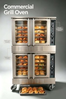 Four à convection à air chaud commercial à double étage, multifonctionnel, pour la cuisson du pain, des pizzas, des pâtisseries et des poulets rôtis