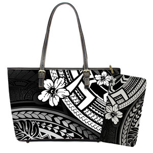 Elegante Polynesian Tribal Hawaii Tropical cuero monederos con cremallera Cartera de lujo señoras bolso de mano personalizado bolso de hombro de las mujeres - Product Image 4