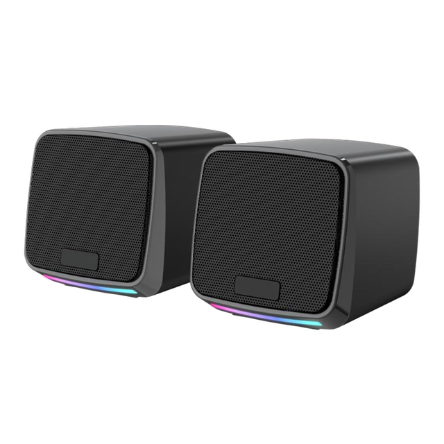 USB 2.0 Wired Computer Speaker Home Theatre Sound System with LED Light for Gaming & Desktop Use Mini Speakers