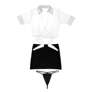 ชุดยูนิฟอร์มเลขาสุดเซ็กซี่ ชุดชั้นในไนลอนบางเบา ซีทรู กระโปรงรัดรูป ชุดทำงานมืออาชีพ ผลิตภัณฑ์เซ็กซี่สำหรับผู้หญิง - Product Image 5