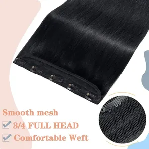 ต่อผมแบบคลิปหนีบ 100% ผมแท้บราซิลแบบชิ้นเดียว ผมตรงธรรมชาติ เกรด Remy  แบบไร้รอยต่อ มองไม่เห็นรอยต่อ ต่อผมแบบคลิปหนีบชิ้นเดียว - Product Image 3