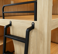 Lits superposés multifonctionnels personnalisés de style moderne à trois niveaux, combinaison de métal et de bois pour les écoles, les hôtels et les appartements
