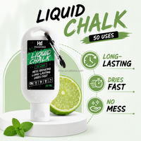 Craie liquide premium portable à séchage rapide 50 ml parfum citron vert avec mousqueton pour l'escalade, l'haltérophilie et l'entraînement en salle de sport