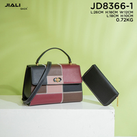 QAZA Prix Bas en Gros Sacs à Main Luxe de Qualité Supérieure 2 en 1 pour Femmes 2024 Sac à Bandoulière en Cuir PU Mode Color Block
