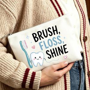 Cadeaux idéaux pour les voyages, sacs cadeaux d'anniversaire pour femmes, trousse de maquillage sur le thème du brossage dentaire pour maman, filles - Product Image 6