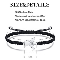 Bracelet en macramé tressé en acier inoxydable avec breloque ange et cœur en cristal, cordon ajustable, bijoux pour hommes et femmes, logo personnalisé, vente en gros OEM