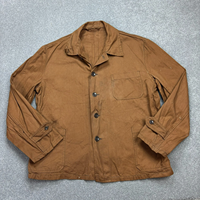 Veste de travail pour homme avec logo personnalisé, style vintage français, en coton bleu, veste de travail décontractée, veste de travail brodée
