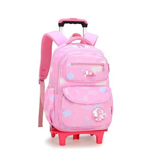 HY Linda <span class=keywords><strong>Mochila</strong></span> Escolar con <span class=keywords><strong>Ruedas</strong></span> para Niñas de Primaria, Diseño Fresco, de 8 a 14 Años, con Dos <span class=keywords><strong>Ruedas</strong></span> - Product Image 2