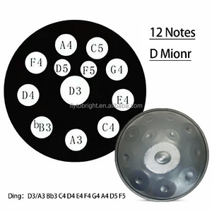 ดรัมสแตนเลสลายปราสาทสีทอง18-22นิ้วพร้อมลิ้นโน๊ต9-10-12 & ทอง <span class=keywords><strong>drump</strong></span> G D Minor Scale handpan - Product Image 6