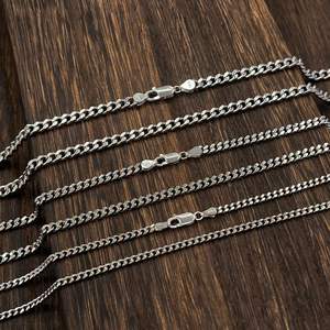 批发925银珠宝链2/3/4/5/6/7毫米镀铑实心925纯银钻石切割古巴链手链链 - Product Image 3