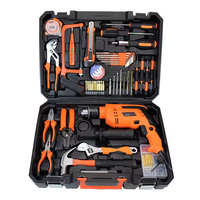 Ensemble d'outils ménagers multifonctionnels 48 pièces avec perceuse à percussion électrique, boîte à outils manuels pour la réparation et l'entretien domestique