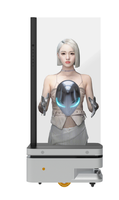 Pantalla transparente móvil OLED autoluminosa de 55 pulgadas con interfaz USB Control de ajuste automático de trayectoria Robot publicitario