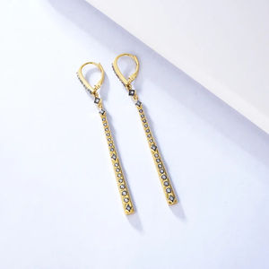 Boucles d'oreilles Daidan Boucles d'oreilles argentées en zircon fin <span class=keywords><strong>dépareillées</strong></span> deux tons Cactus Plant Design - Product Image 6