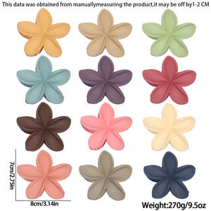 Élégante pince à cheveux en plastique Bauhinia, couleur unie mate, pince à cheveux en forme de fleur pour femmes et filles, pour fêtes et mariages - Product Image 3