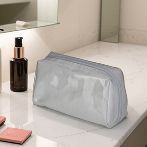 Hot <strong>Sale</strong> Easy Carry Small Dupont Paper <strong>Cosmetic</strong> Storage <strong>Bag</strong> Solid Color Square Zipper Makeup <strong>Bag</strong> - Product Image 1
