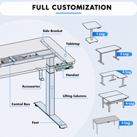 Bureau électrique réglable en hauteur à moteur unique, cadre à double poutre, 3 préréglages de mémoire, 22 mm/s, certifié CE, ergonomique, stable, pour la maison et le bureau