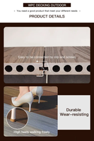 Planches de terrasse en composite WPC Fentech, bois-plastique, à emboîtement, pour piscine, balcon, patio, bricolage