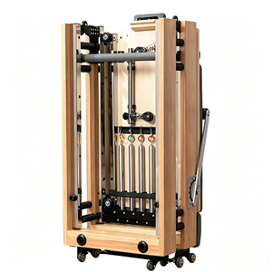 Reformer <span class=keywords><strong>de</strong></span> Pilates pliable en bois, directement <span class=keywords><strong>de</strong></span> l'usine, avec support OEM/ODM pour studios <span class=keywords><strong>de</strong></span> <span class=keywords><strong>yoga</strong></span> <span class=keywords><strong>et</strong></span> centres <span class=keywords><strong>de</strong></span> fitness - Product Image 2