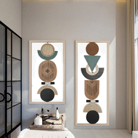 Sram & B — cadre en bois abstrait, décor mural, motif totem, entre cadre en bois, art